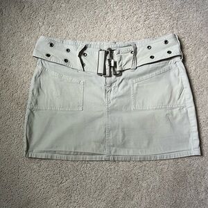 No Boundaries Juniors Mini Skirt in Light Beige